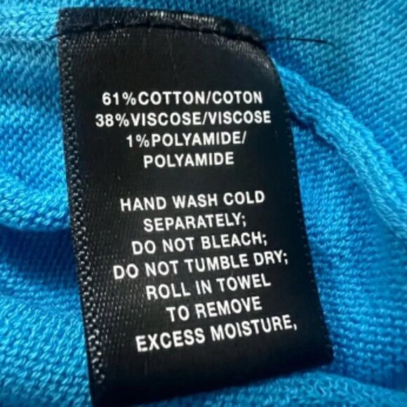 Lafayette 148 New York Lightweight Sweater in Blue Large Yacht Wife *Repaired* - Picture 7 of 10